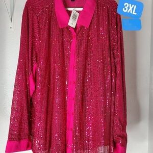 Sequin Pink Blouse - Women Tops